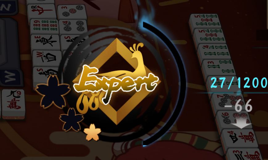 Mahjong Soul match end screen where I'm at 27/1200 points for Expert 1 rank, in desperate risk of dropping down to Adept.