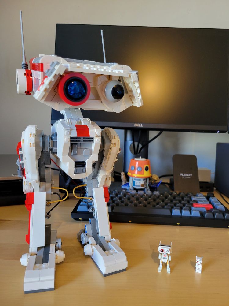 Buildable Lego BD1, black series BD1, Lego mini BD1. Chopper lurks ominously in the background