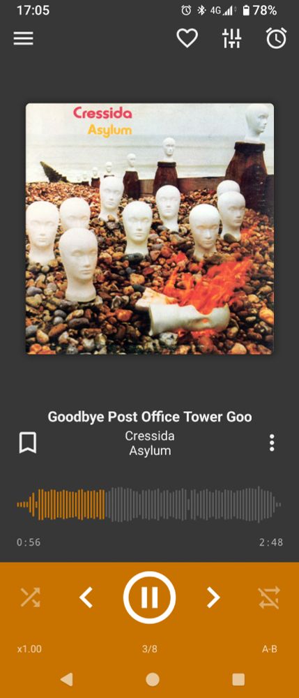 Printscreen from Aimp player with album Asylum by Cressida