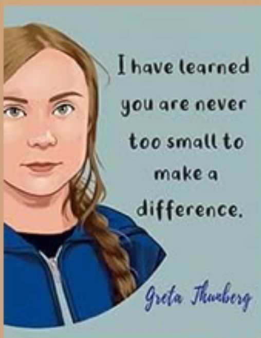 “I have learned that you are never too small to make a difference “—Greta Thunberg