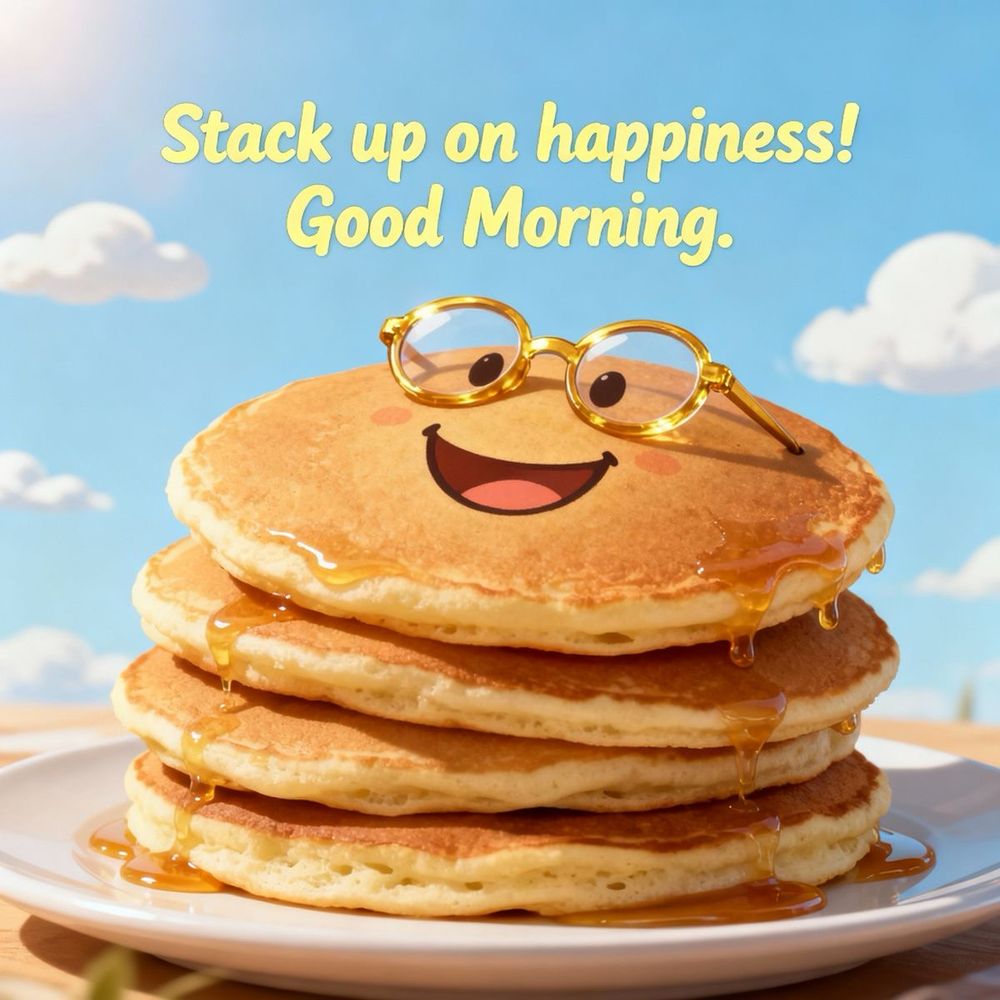 Pancakes and good morning message. 