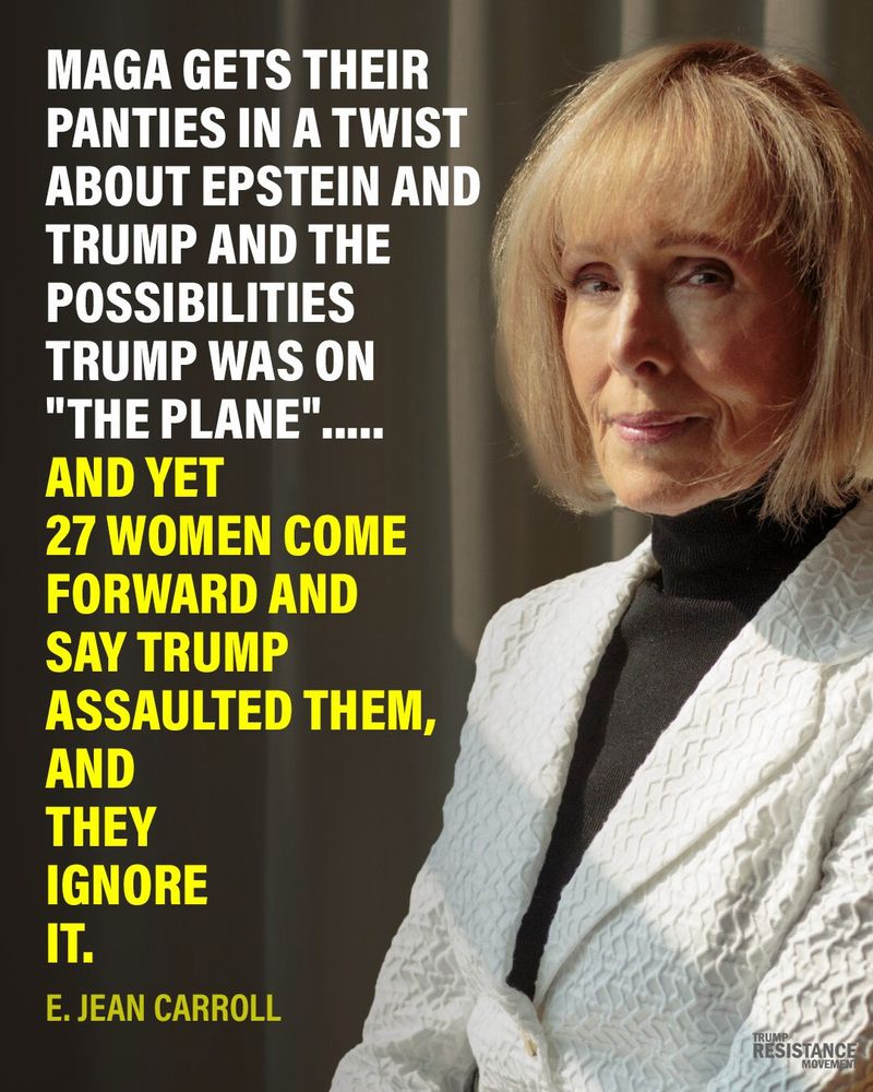 E. Jean Carroll and text.