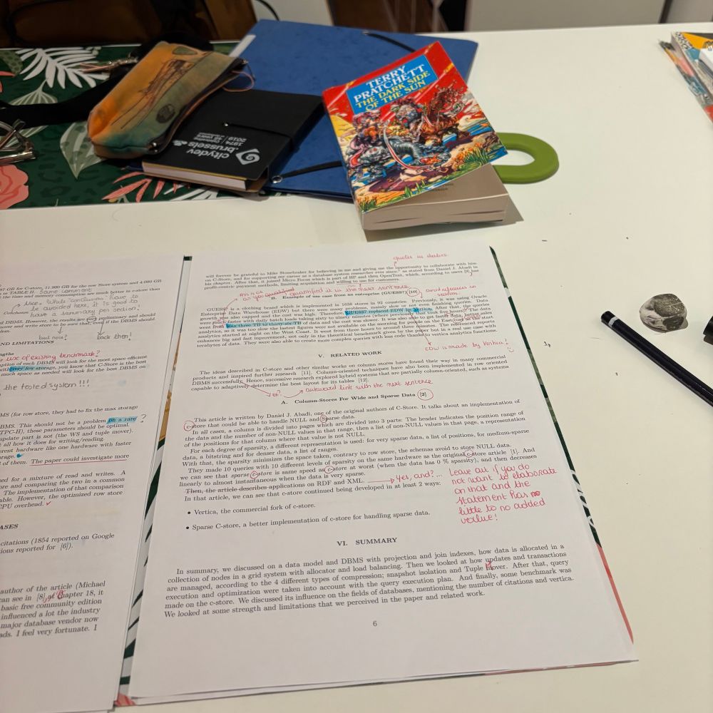 Image of me manually annotating student papers.