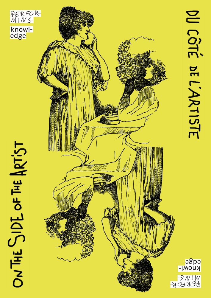 The front of the card features two people on a yellow background and the title "On the side of the artist".