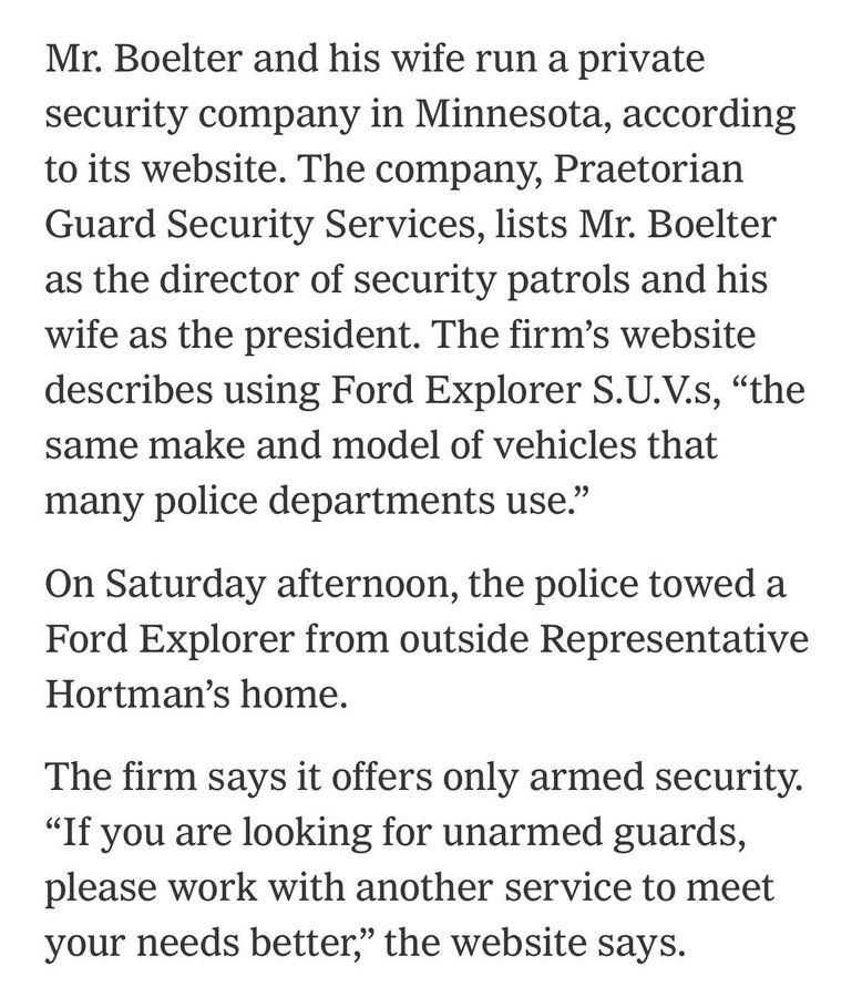 news story about how the MN shooter and wife operate a private armed security company.
