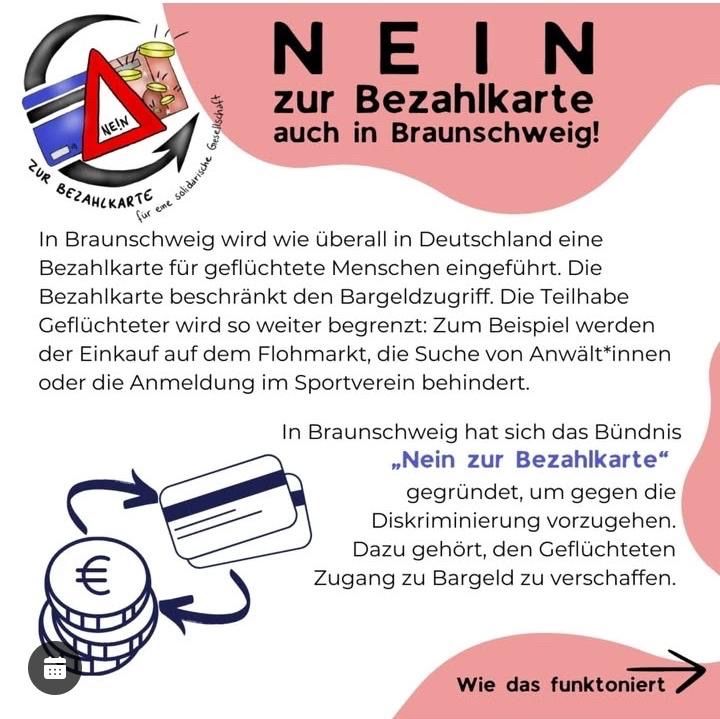 Zweiter Teil des Aufrufs mit Erklärung der Bezahlkarte