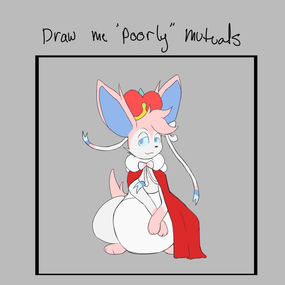 "Draw me poorly mutuals" trend drawing of mrmoonmoo.bsky.social.
