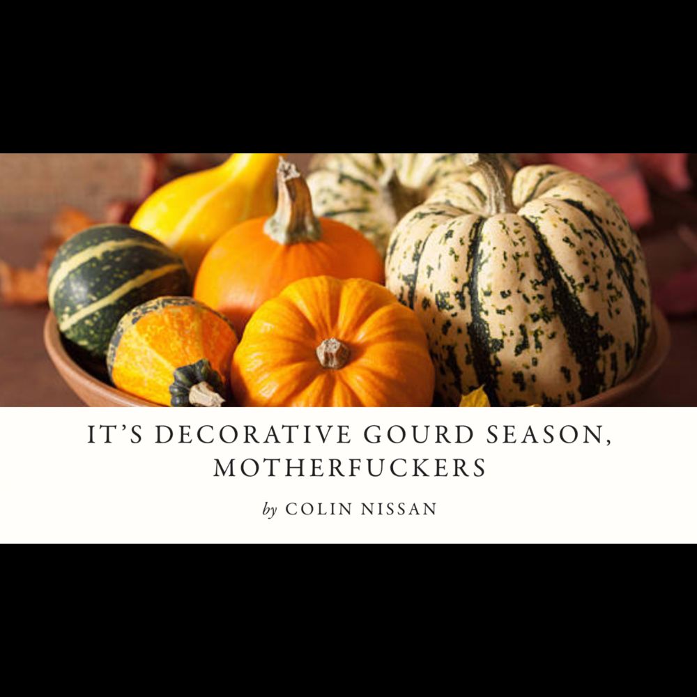 It’s Decorative Gourd Season, Motherfuckers