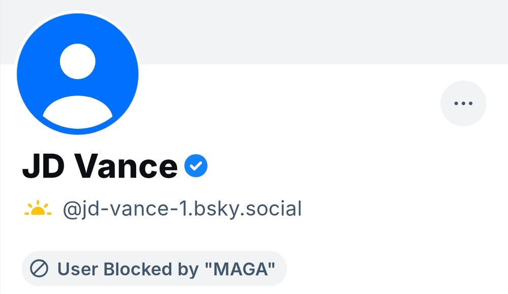 JD Vance account blocked by a MAGA filter 😎