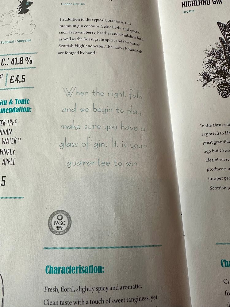 When the night falls and we begin to play, make sure you have a glass of gin. It is your guarantee to win.