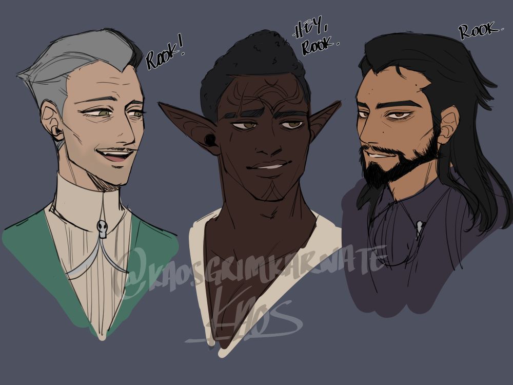 Fanart of Emmrich, Davrin and Lucanis from Dragon Age: The Veilguard