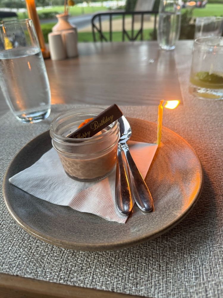 Birthday dessert with candle 