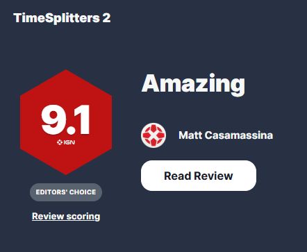 IGN review for TimeSplitters 2, rated 9.1