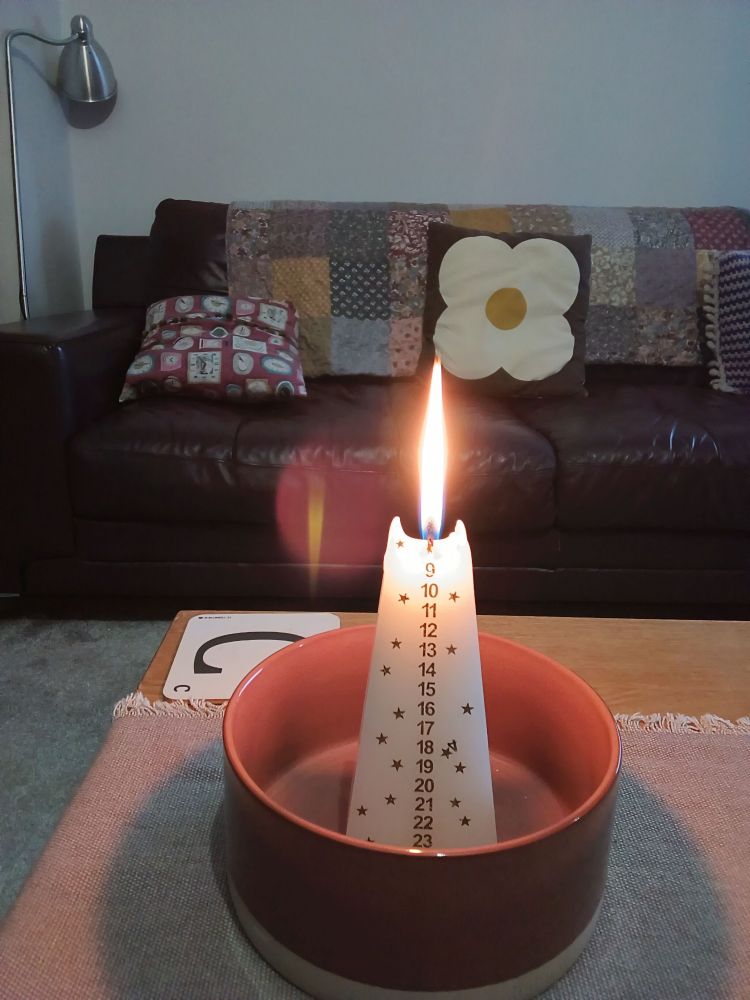 Advent candle burning bright