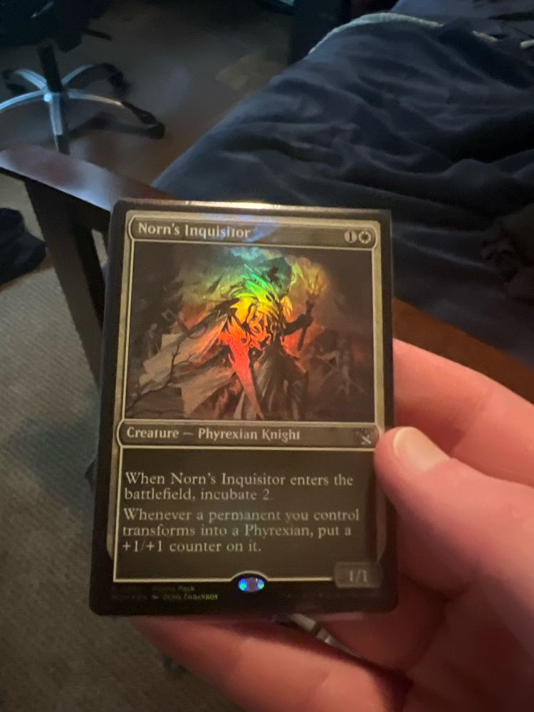 Foil promo "Norn's Inquisitor" from MtG set "March of the Machine"