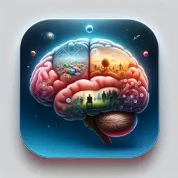 The thumbnail image for a SchoolAI Space.  A brain with various areas that represent decision-making