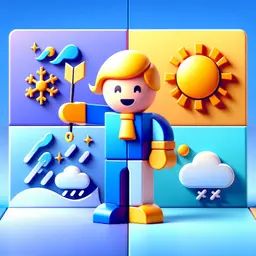 Weather Watchers SchoolAI Space - In 'Weather Watchers - Exploring Sun, Rain, and Snow!', kindergarten students will embark on a fun and interactive journey to understand different types of weather. Guided by Sunny the Weather Reporter, learners will explore how weather affects our daily lives through engaging questions, fun facts, and creative activities. This space aims to build foundational weather vocabulary and foster curiosity about the natural world.