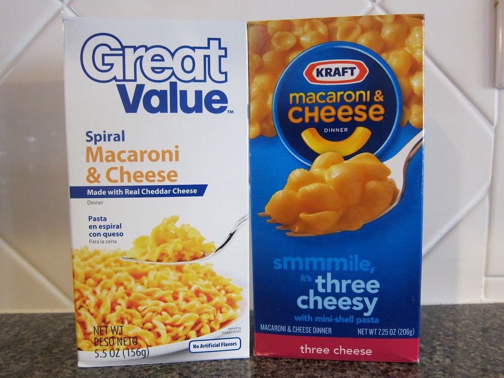 Great Value brand boxed mac and cheese