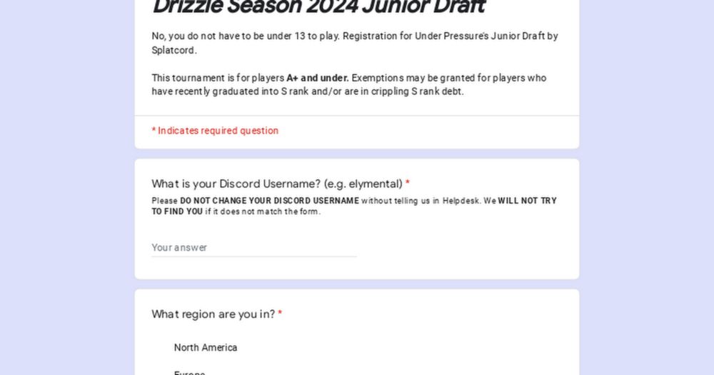 Drizzle Season 2024 Junior Draft