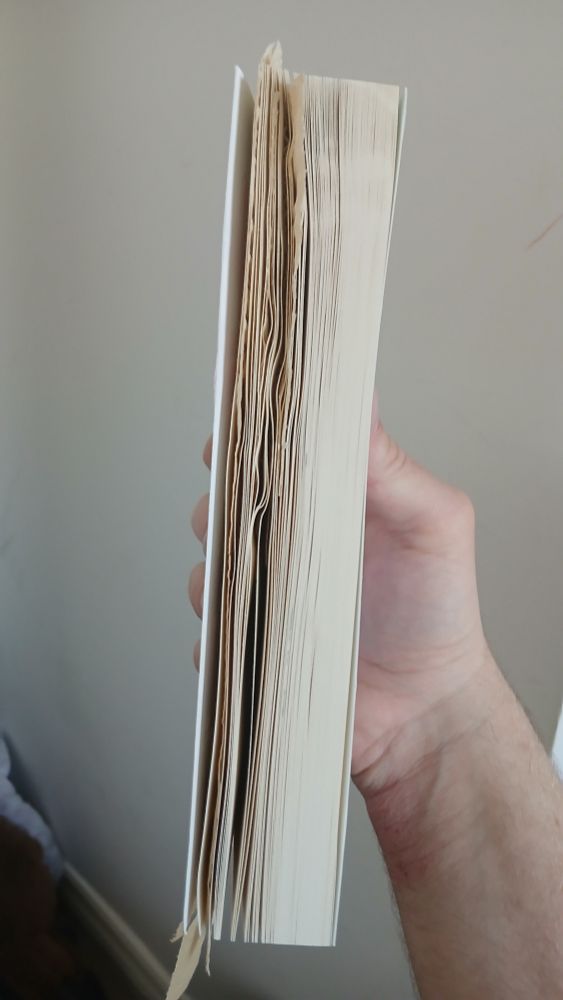 Book with wet pages.