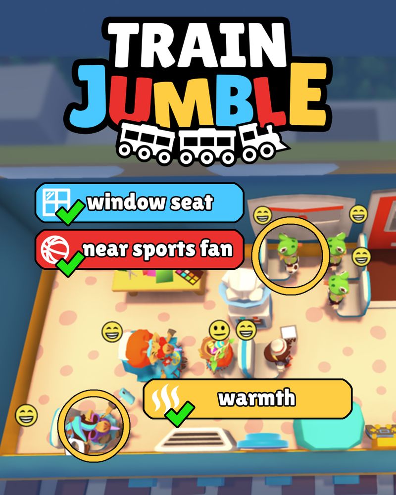 🧐 How to solve this situation? ♟️

The giraffe-influencer wants warmth but the sportsfan wants to sit near their friends!

#Indiedev #gamedev #traingame #cozygame #cute #wholesome #puzzle