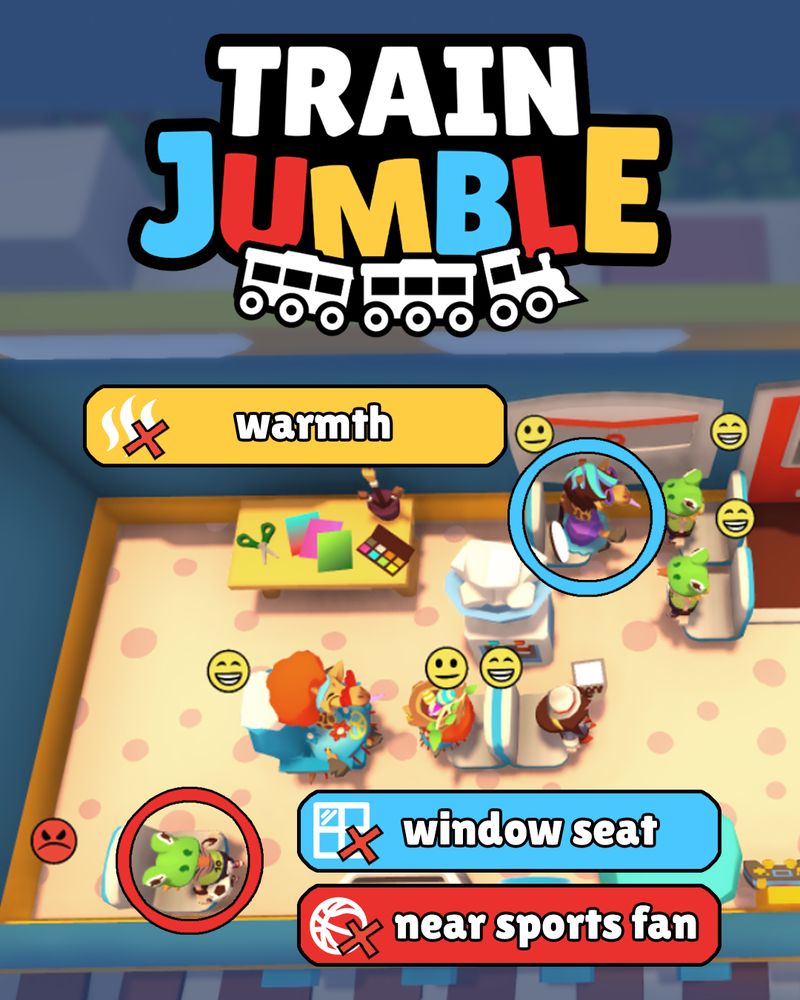 🧐 How to solve this situation? ♟️

The giraffe-influencer wants warmth but the sportsfan wants to sit near their friends!

#Indiedev #gamedev #traingame #cozygame #cute #wholesome #puzzle