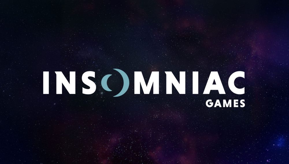Insomniac Games logo on a space background