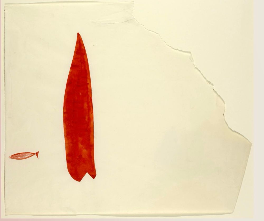 Dos peces rojos por Joseph Beuys, 1954. En la Tate (UK)