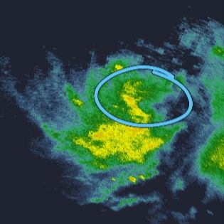 Radar animation shows organizing rotation in the mid-level convection of invest 94L.