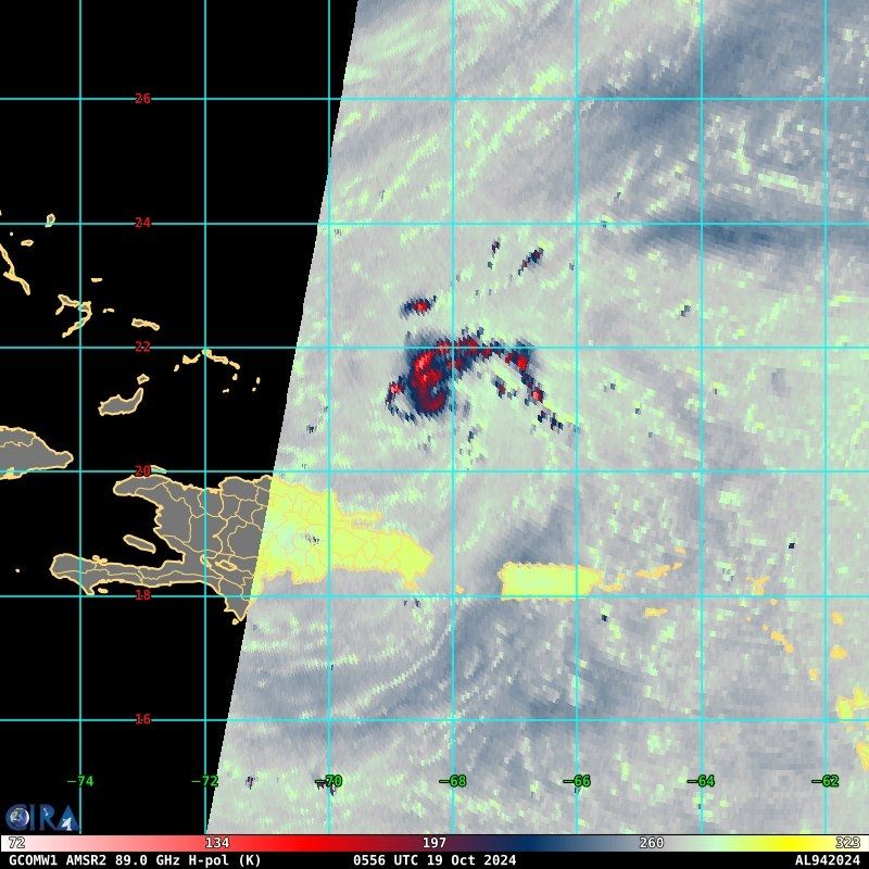 Microwave imagery that shows a developing core and eyewall. Looks like a tropical cyclone has formed.