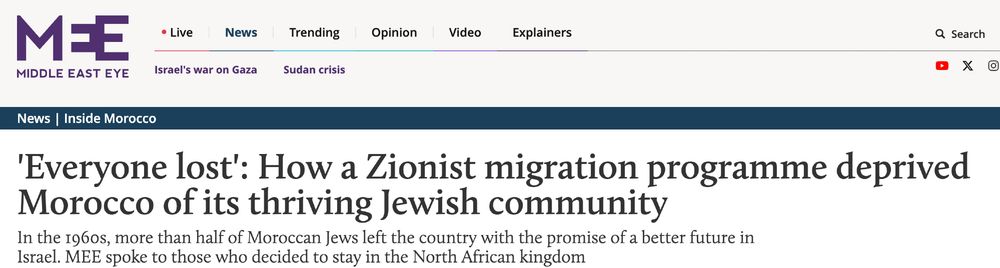 "'Everyone lost': How a Zionist migration programme deprived Morocco of its thriving Jewish community
In the 1960s, more than half of Moroccan Jews left the country with the promise of a better future in Israel. MEE spoke to those who decided to stay in the North African kingdom"