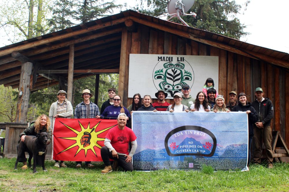 INDG 435 students with Chelsey Geralda Armstrong, Ira Good, and the Lax'yip Firekeepers. 