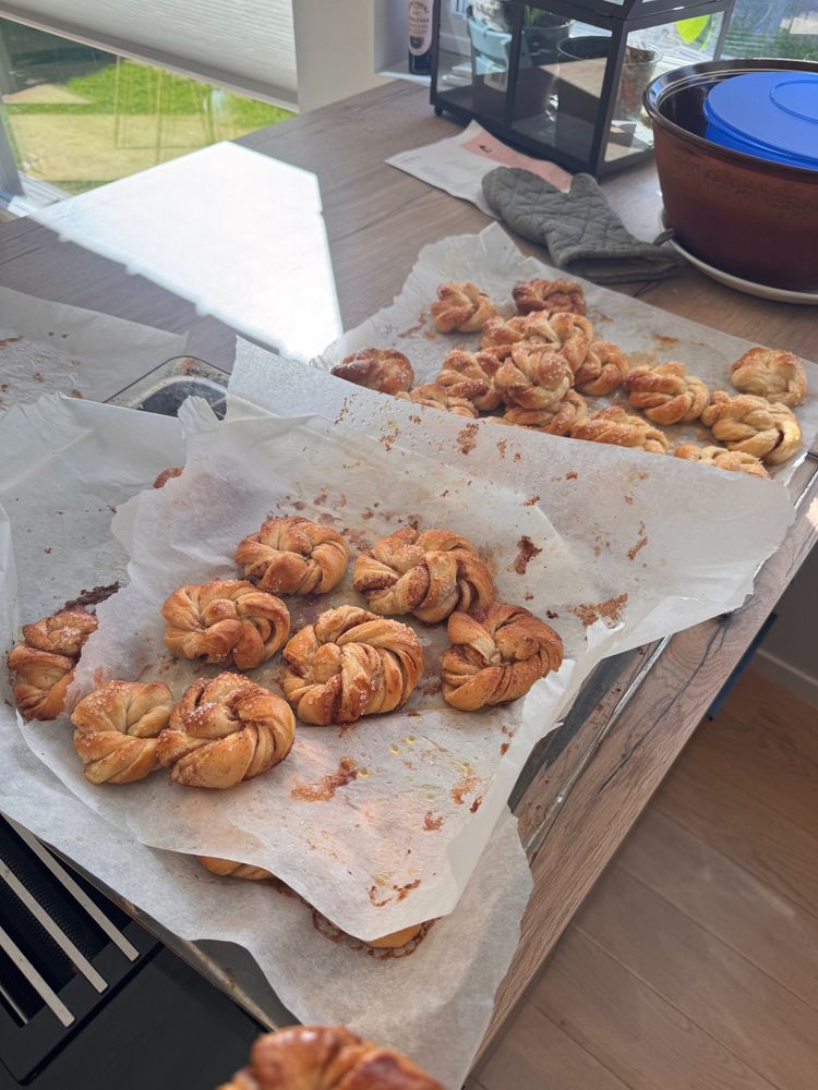Freshly baked cinnamon buns