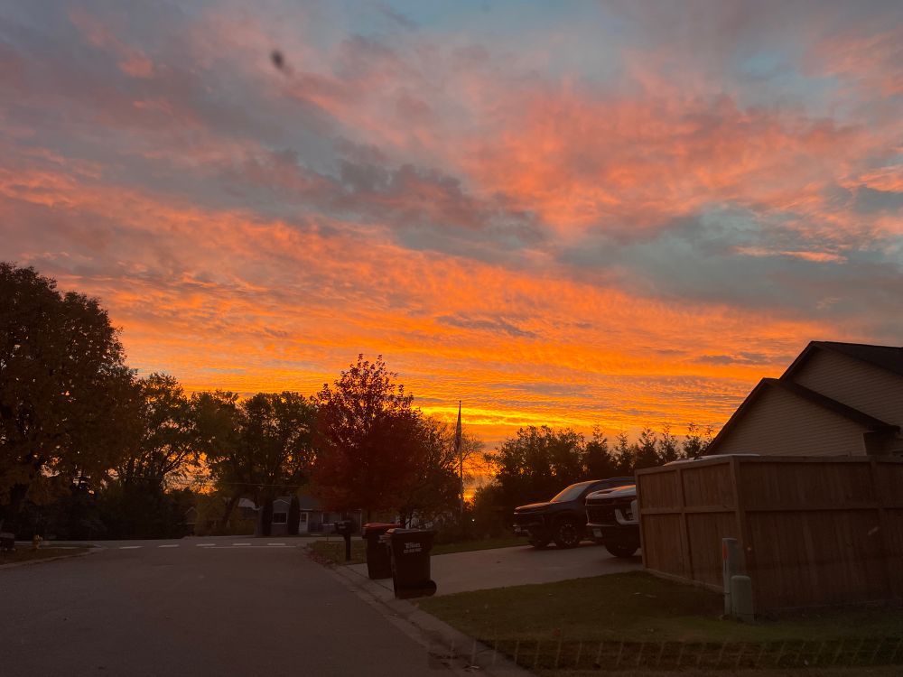 Sunrise over southeastern Minnesota.