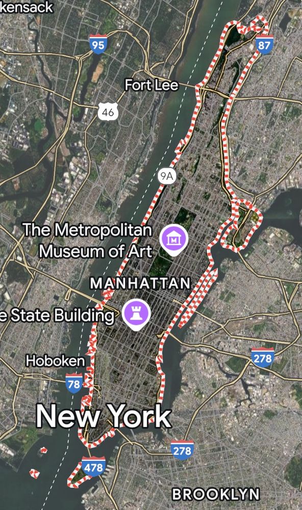 Screenshot of google maps with Manhattan selected