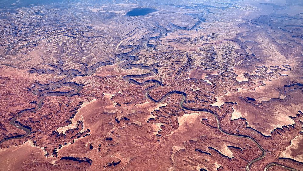 Canyonlands National Park viewed from a plane 