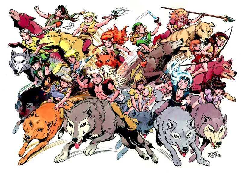 The Wolfriders from ElfQuest by Wendy Pini and Richard Pini. 