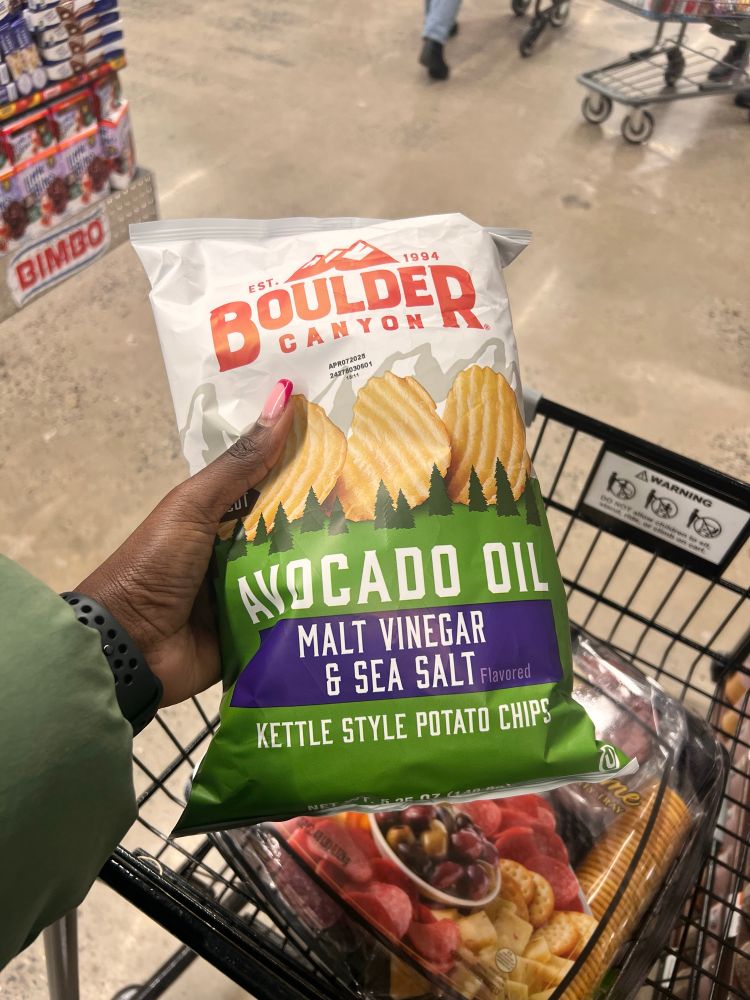 Bolder canyon malt vinegar and sea salt crinkle cut potato chips 
