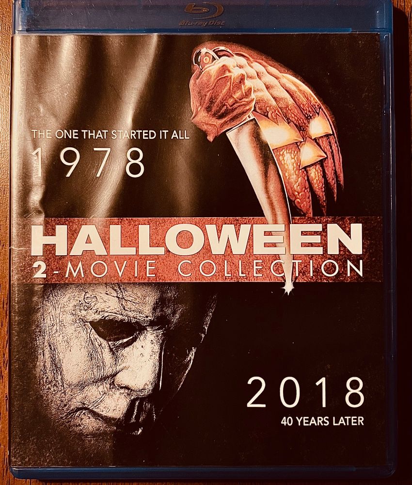 Blu-ray Disc case for Halloween 2 Movie Collection. 1978 and 2018. 
