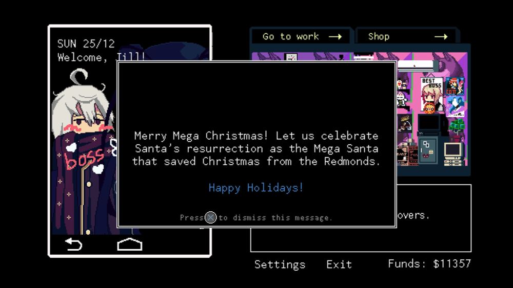Screenshot 1
“Merry Mega Christmas! Let us celebrate Santa’s Resurrection as the Mega Santa that saved Christmas from the Redmonds.