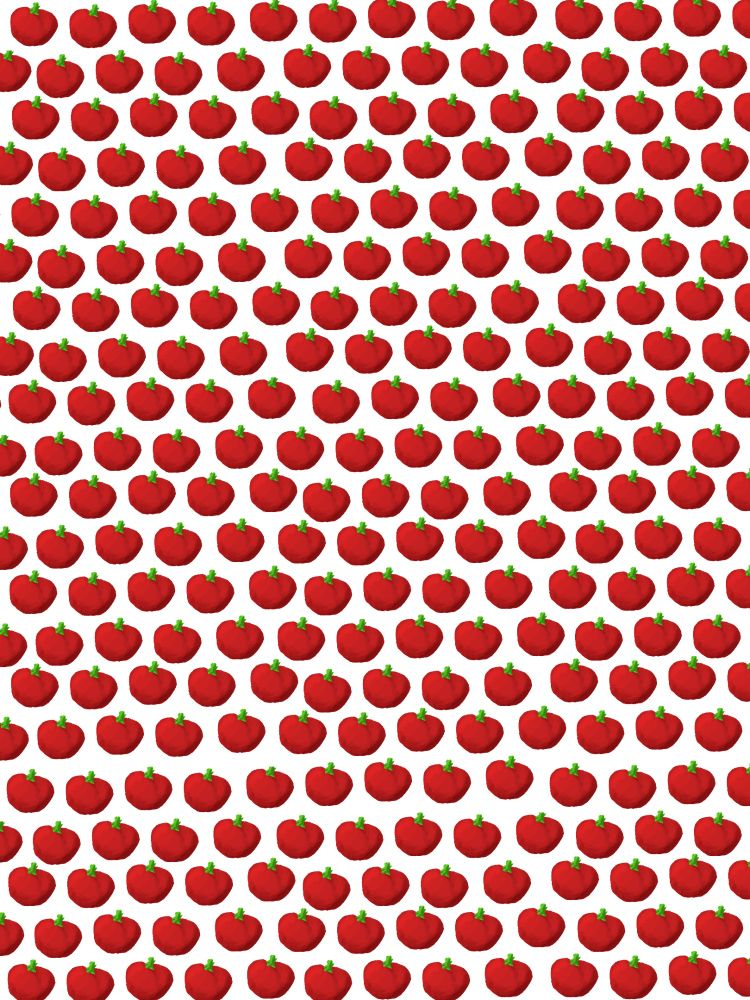 Painterly digitally drawn tomato repeated in a pattern on an invisible background 