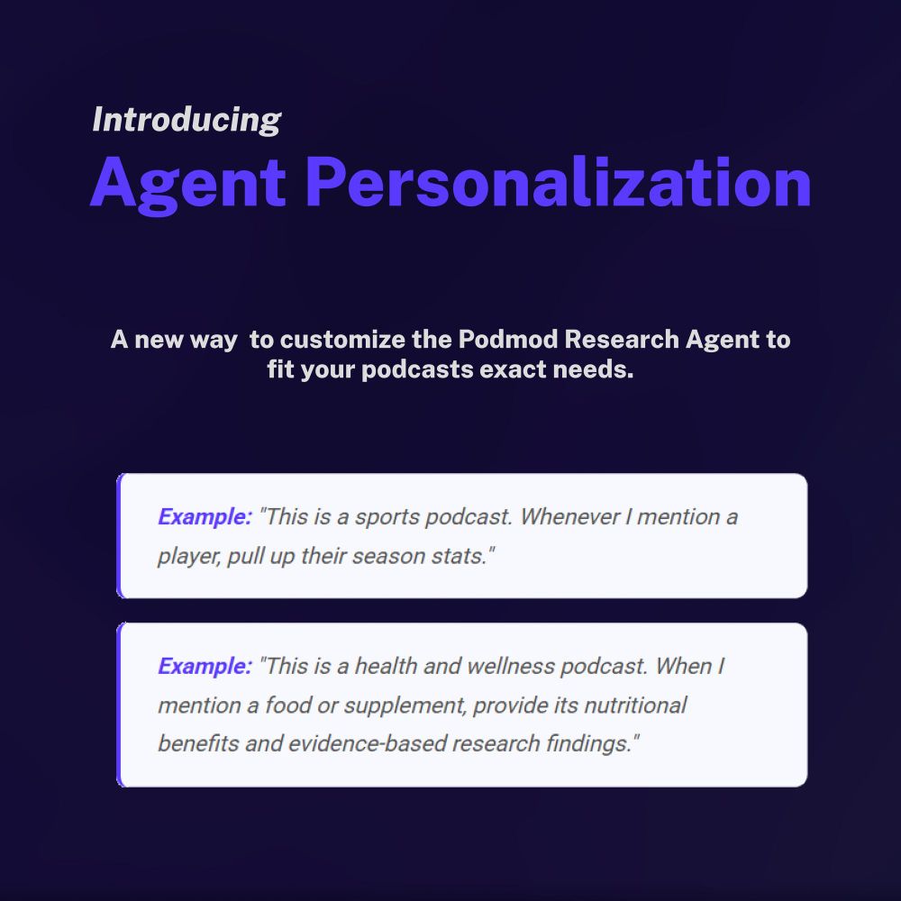 Check out our Launch on Product Hunt!

Try it now for free!

https://www.producthunt.com/products/podmod-ai?utm_source=other&utm_medium=social