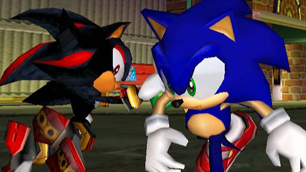shadow and sonic cross paths while running in sonic adventure 2
