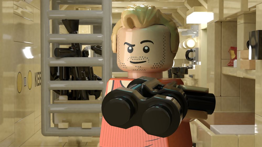 Corbin Dallas standing in the door of his apartment, taking care of a robber.
