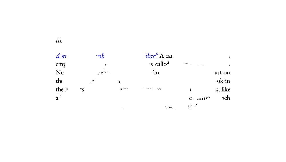 A block of text almost completely obscured by white shapes that have to be moved in order to read it.