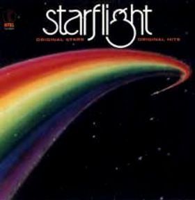 Album Cover featuring a rocket ship with a rainbow jetstream trailing behind.