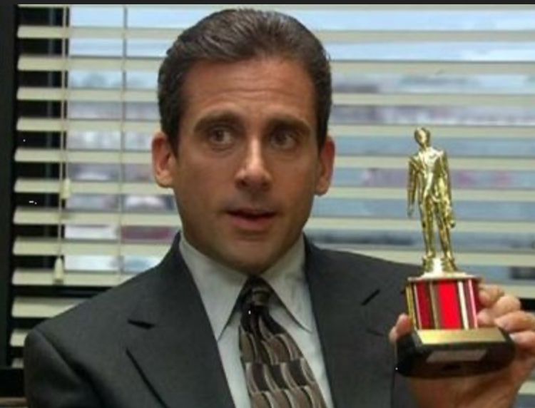 A vain and stupid leader promotes a gold statuette of himself