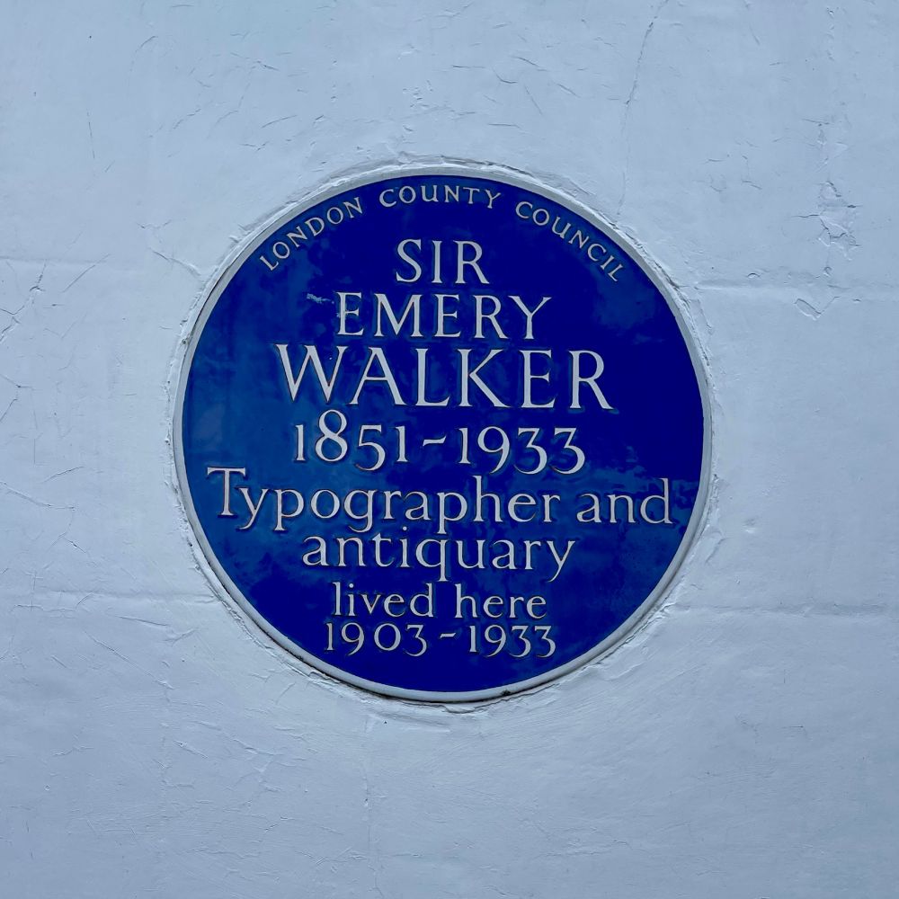 Blue plaque for Emery Walker on his Hammersmith Terrace house