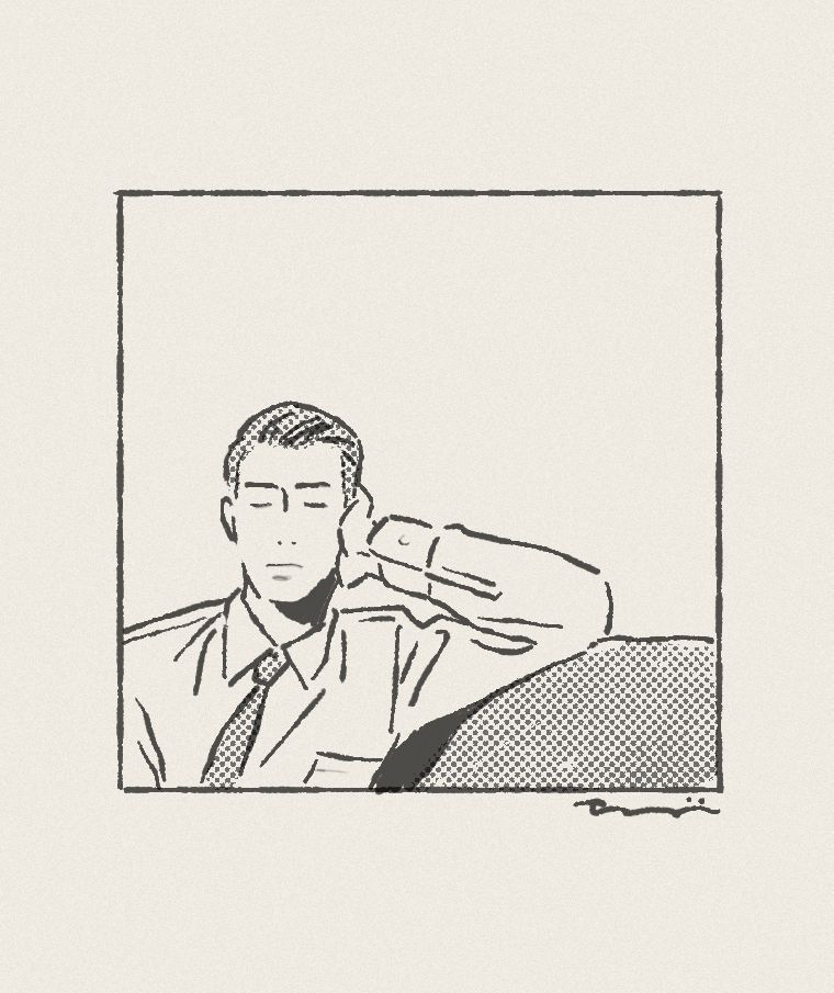目を閉じた男の絵