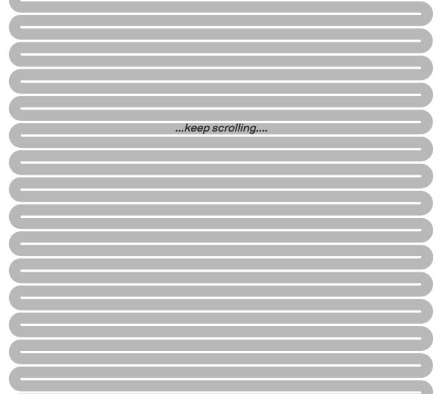 A curved, gray bar that snakes back and forth across the entire width and height of the image. In the middle is text that says "Keep scrolling."